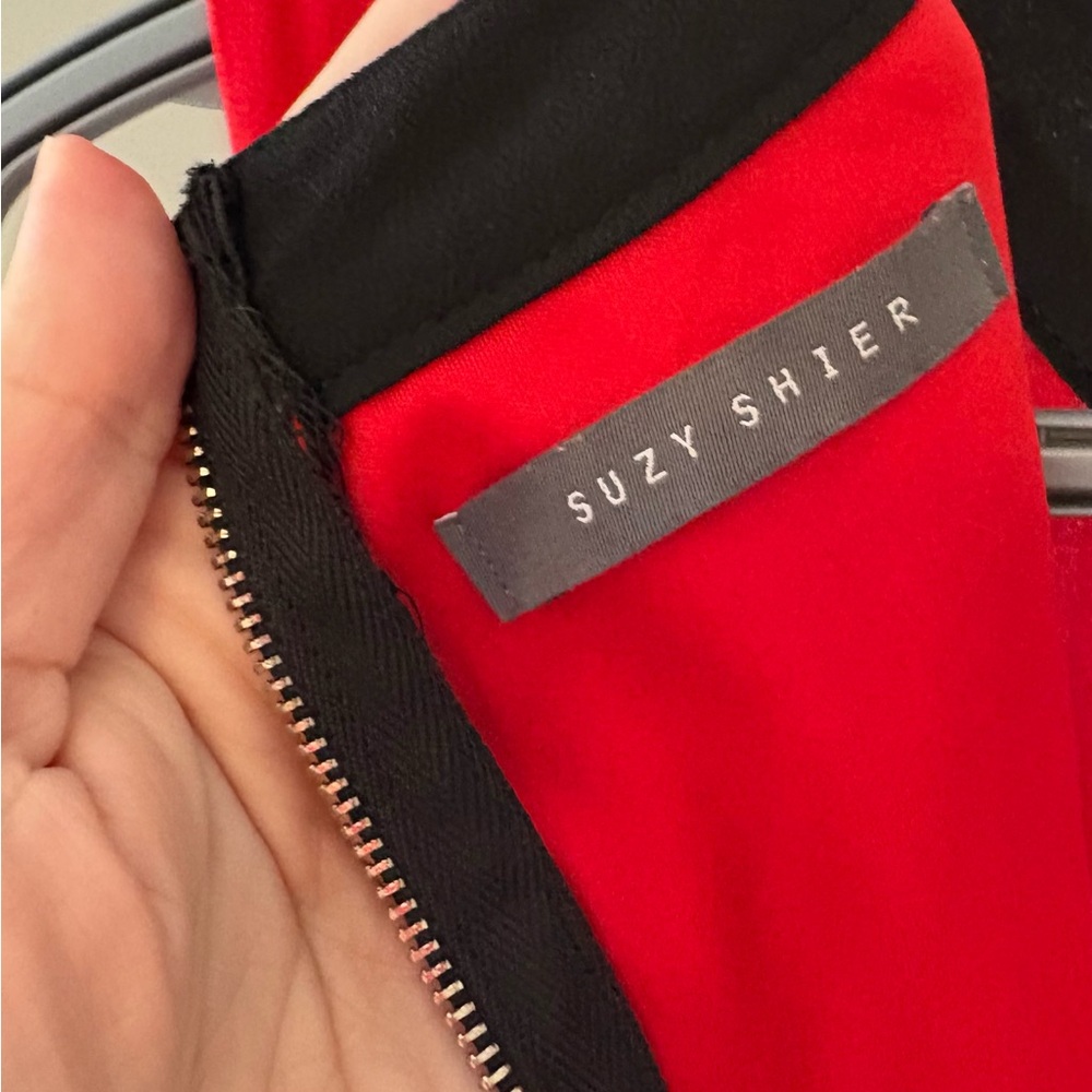 Suzy Shier Strapless Red and Black Dress - Picture 10 of 12